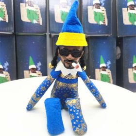 Snoop On A Stoop Christmas Elf Doll Spy On A Bent Christmas Elf Doll (Color: blue)