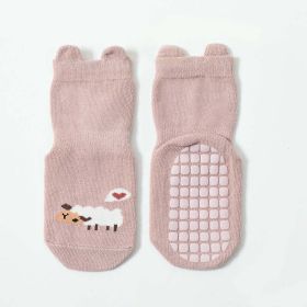 Baby Cartoon Animal Graphic Non-Slip Design Cute Socks (Color: pink, Size/Age: S (1-3Y))