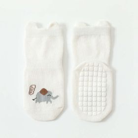 Baby Cartoon Animal Graphic Non-Slip Design Cute Socks (Color: White, Size/Age: S (1-3Y))