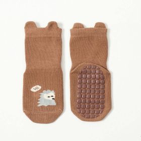 Baby Cartoon Animal Graphic Non-Slip Design Cute Socks (Color: Brown, Size/Age: XS (0-1Y))