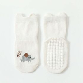 Baby Cartoon Animal Graphic Non-Slip Design Cute Socks (Color: White, Size/Age: M (3-5Y))