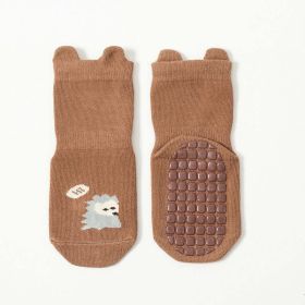 Baby Cartoon Animal Graphic Non-Slip Design Cute Socks (Color: Brown, Size/Age: M (3-5Y))