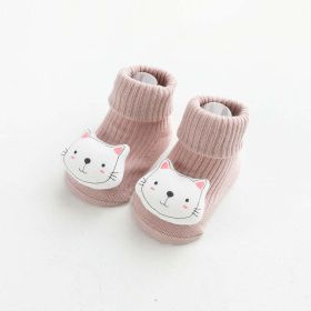 Baby Cartoon 3D Doll Patched Pattern Non-Slip Floor Socks (Color: pink, Size/Age: S (6-12M))