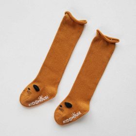 Baby Non-Slip Over The Knee Soft Cotton High Tube Socks (Color: Brown, Size/Age: M (1-3Y))