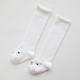 Baby Non-Slip Over The Knee Soft Cotton High Tube Socks (Color: White, Size/Age: M (1-3Y))