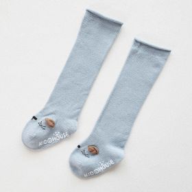 Baby Non-Slip Over The Knee Soft Cotton High Tube Socks (Color: blue, Size/Age: M (1-3Y))