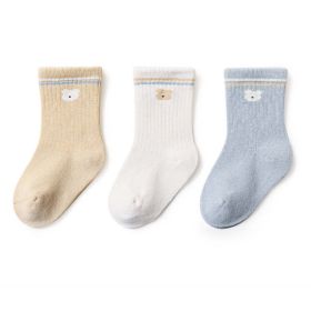 Baby Cute Print Pattern Mid-Tube Cotton Socks In Spring Autumn (Color: blue, Size/Age: M (1-3Y))