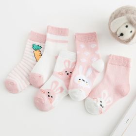 Cotton breathable male and female baby socks (Size: S, Color: pink)