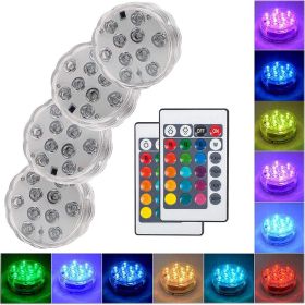 10 LED Submersible Lights Underwater Waterproof Wedding Vase Base Lamp (Num: 1Pcs)