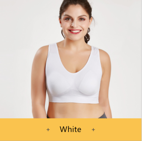 Sports Bra No Steel Ring Chest Wrap No Trace Female Underwear Beauty Yoga Back Shockproof (Size: 2XL, Color: White)