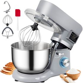 Smart Household 660W Stand Mixer 6-Speed Tilt-Head Dough Mixer W/ 3 Attachments (Capacity: 5.8 Qt / 5.5 L, Color: Grey)