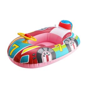 Inflatable swimming ring baby water games game seat pontoon (Color: pink)