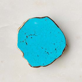 Golden Edge Natural Stone Device Grip (Color: Turquoise)