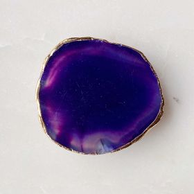 Golden Edge Natural Stone Device Grip (Color: Purple Agate)