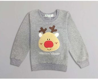 Christmas Clothes Family Matching Clothes 100%Cotton T-shirt Mother Father Baby Clothes Family Outfits Family Clothes CE120 (Size: Mom S, Color: Gray)