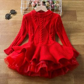 Girls Christmas Dress Knitting Sweater Dress for Girls Winter Dress (Kid Size: 3T, Color: purple)