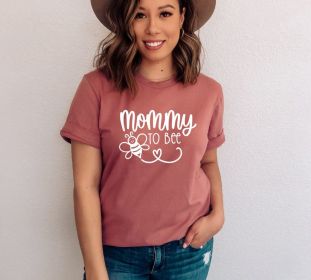 Mommy To Bee T-shirt, Mother's Day Gift, Baby Announcement Shirt, Mama Bee Shirt, Mommy And Baby Tee, Baby To Bee Shirt, Cute Mom Top (Size: Small)