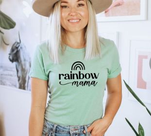 Rainbow Mama T-shirt, Cute Mom T-shirt, Mothers Day Gift Shirt, Gift For Mom (Size: XS)