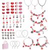 66Pcs Charm Bracelet Making Kit Kids' Jewelry Necklace Making Kits Colorful DIY Charm Beads Pendant