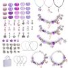 66Pcs Charm Bracelet Making Kit Kids' Jewelry Necklace Making Kits Colorful DIY Charm Beads Pendant