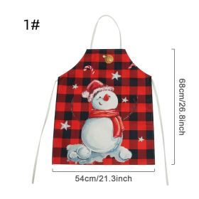 Christmas Linen Apron Merry Christmas Decoration for Home Kitchen Xmas Navidad Natal Noel Gifts New Year (Option: 1#)