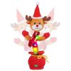 Kid Electric Dance Toy Christmas Elk Snowman Senior Penguin Plush Toy Interactive Sing Song Whirling Mimicking Recording Light up Toy