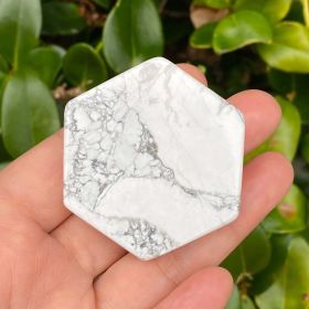 Hexagon Natural Stone Device Grip (Color: White Marble)