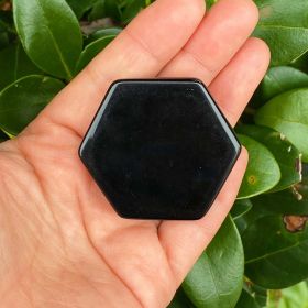 Hexagon Natural Stone Device Grip (Color: Black Absidian)