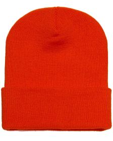 Yupoong 1501 Adult Cuffed Knit Beanie (Size: OS, Color: BLAZE ORANGE)