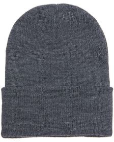 Yupoong 1501 Adult Cuffed Knit Beanie (Size: OS, Color: Dark Grey)