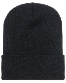 Yupoong 1501 Adult Cuffed Knit Beanie (Size: OS, Color: BLACK)