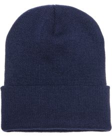 Yupoong 1501 Adult Cuffed Knit Beanie (Size: OS, Color: navy)