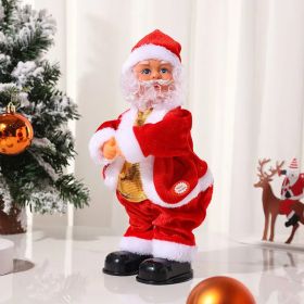 Christmas Electric Musical Hip Dancing Play Guitar Santa Claus Doll Ornament with Music Party Christmas Decoration Gift for Kids (Varients: Tumb)