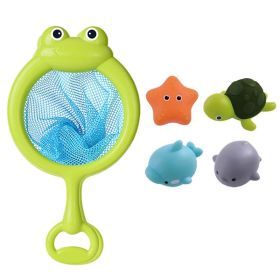 Baby Cute Induction Luminous Animal Bath Toys Bathtub Colorful LED Lighting Toys Waterproof for Toddler Infant Boys Girls Gift (Varients: Set C ( 4 pcs & Net ))