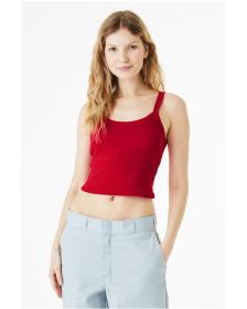 Bella + Canvas 1012BE Ladies' Micro Ribbed Scoop Tank (Size: S, Color: SOLID RED BLEND)