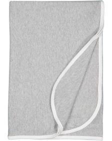 Infant Premium Jersey Blanket - WHITE - OS (Size: OS, Color: HEATHER/ WHITE)