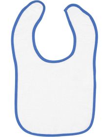 Infant Contrast Trim Terry Bib - WHITE/ KELLY - OS (Size: OS, Color: WHITE/ ROYAL)