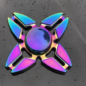 Metal Rainbow Fidget Spinner Toys,Hand Spinners Toy Can Spin 1-3 Min Stress Reducer High Speed Bearing For Children,Office Desk Gadget,Outdoor (Style: Four Leaves)