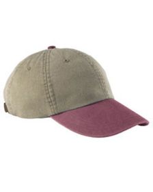 Adams AD969 Optimum Pigment Dyed-Cap (Size: OS, Color: KHAKI/ BURGUNDY)