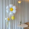 7pcs White Number Balloons Daisy Birthday Smile Face Latex Balloons Wedding Decoration Kids Birthday Party Supply