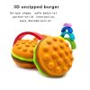 Pop Hamburger Spongy Toy Silicone Simulation Bread Memory Rising Interactive Fidget Toy Super Soft for Office Decompress