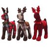 Christmas Decoration Pendant Festival Deer Reindeer Plaid cloth Doll House Table Ornaments Christmas Tree Elk Kids New Year Gift