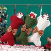 16.5" Christmas Knitted Bone Socks Candy Bags for Fireplace Decor and Ornaments