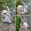 Halloween Skeleton Snail Skull Sculpture Garden Home Decoration Resin Crafts