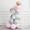 Happy Birthday Number Foil Balloons Baby Girl First Party Decoration Kids Latex Macaron Supplies