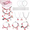 66Pcs Charm Bracelet Making Kit Kids' Jewelry Necklace Making Kits Colorful DIY Charm Beads Pendant