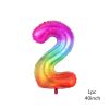 40inch New Rainbow Number Foil Balloons Happy Birthday Wedding Party Decoration Adult Colorful Unicorn Globos Kids Gift