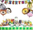 6pcs Handheld Animal Head Foil Balloons Tiger Lion Inflatable Air Balloon Jungle Party Decoration Kid Toys Birthday Party Decor