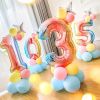 1 SET Rainbow Aluminium Foil Number Balloons 0-9 Birthday Party Anniversary Party Decor Globo Kids figure Air Ball Supplies