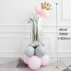 Happy Birthday Number Foil Balloons Baby Girl First Party Decoration Kids Latex Macaron Supplies